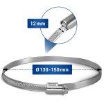 Schlauchschelle 130-150mmØ W2 Chromstahl Rohrklemme für Dunstabzugshaube – Bild 2