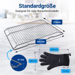 Backofenrost Set 45,5x37,5x3cm wie Bosch 00577170 mit 2 Handschuhe für Backofen – Bild 3