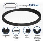 Keilrippenriemen 1975PH5 wie Zanussi 379011200/1 für Trockner – Bild 5