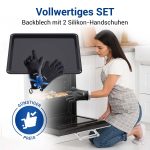 Backblech wie AEG 387885520/8 466 x 385 x 25 mm mit 2 Ofenhandschuhen