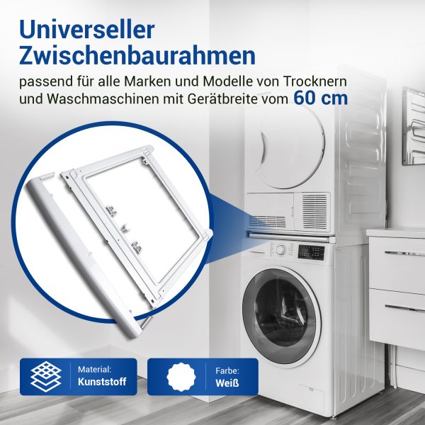 Zwischenbaurahmen wie Bosch 00576101 Verbindungssatz für Waschmaschine Trockner