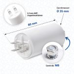 Kondensator 9,00µF 450V mit Steckfahnen und Befestigungsschraube CBB60 – Bild 3