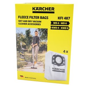 Filterbeutel Set 4x Kärcher 2.863-006.0 für WD4 WD5 WD6 Staubsauger