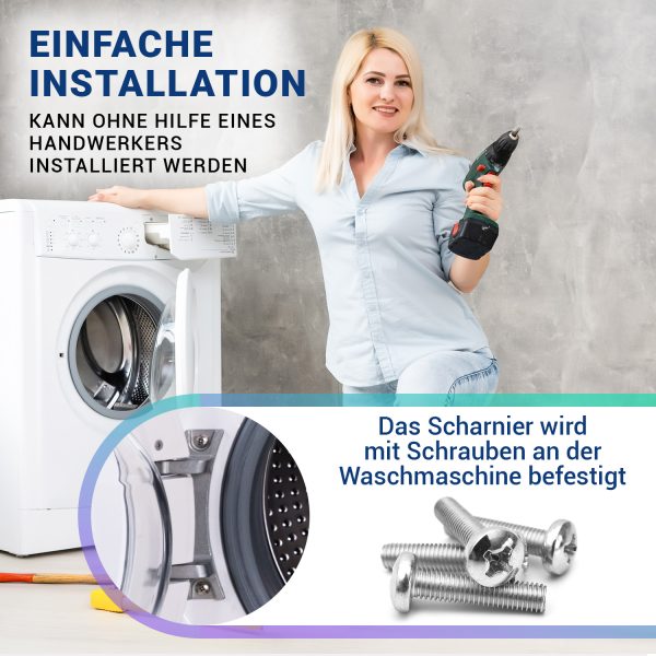 Türscharnier wie Bosch 00655117 für Waschmaschine Logixx 8