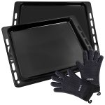 Backbleche Set 2x wie Bauknecht 481010683241 481010683239 mit Handschuhe