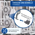 Oberkorbrolle 4x Set passend wie Bosch 00611666 für Geschirrspüler – Bild 4