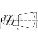 Lampe E14 15W 25mmØ 57mm 240V 300°C Glühbirne für Backofen Kühlschrank