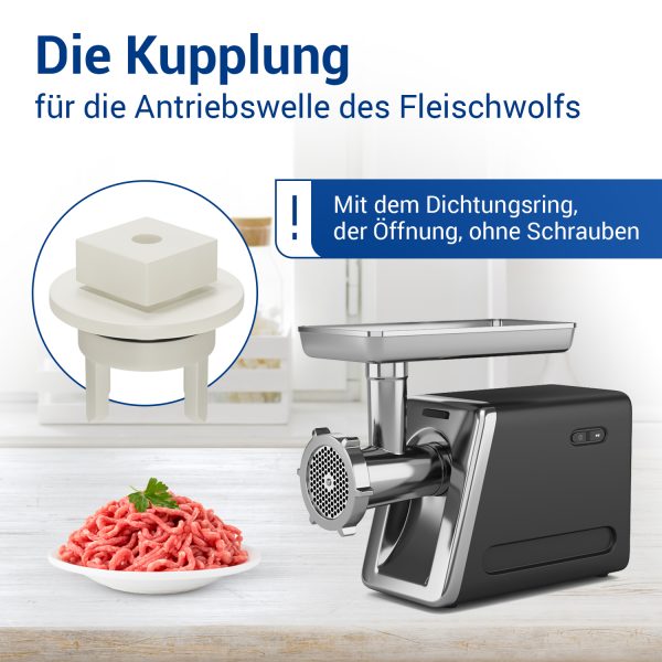 2x Kupplung wie Bosch 00418076 für Antriebswelle Fleischwolf Küchenmaschine