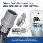 Schlauchschellen 2x 20-32mmØ+Ablaufschlauch Endstück 22mmØ für Waschmaschine – Bild 3