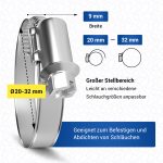 Schlauchschellen 2x 20-32mmØ+Ablaufschlauch Endstück 22mmØ für Waschmaschine – Bild 5