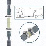 Ablaufschlauch 60-200cm Ø19/22 mit Endstück und 2x Schellen für Waschmaschine