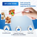 Zip Beutel 100 Stk 200x300 mit Druckverschluss verschließbar Verpackungstueten