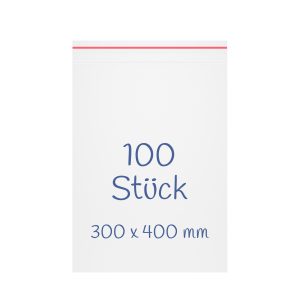 Tüten 100 Stk 300x400mm 8µ Zip Beutel mit Druckverschluss verschließbar