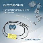 Entstörschutz 0,2µF 2 x 2400 pF x1y2 Funkentstörkondensator für Kleingeräte