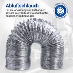 Abluftschlauch Alu Flexrohr 100er 10m Dunstabzugsschlauch für Lüftung Trockner – Bild 2