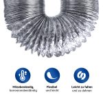 Abluftschlauch Alu Flexrohr 100er 10m Dunstabzugsschlauch für Lüftung Trockner – Bild 5