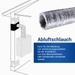 Abluftschlauch Alu Flexrohr 100er 10m Dunstabzugsschlauch für Lüftung Trockner – Bild 6
