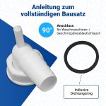 Schlauchanschluss mit Kondenswasserstutzen für 1" Siphon an Waschmaschine Geschirrspüler – Bild 3