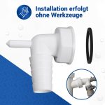 Schlauchanschluss mit Kondenswasserstutzen für 1" Siphon an Waschmaschine Geschirrspüler – Bild 4