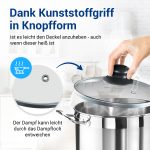 Pfannen Set Glas Deckel 16cm & Topfdeckel 20 cm mit Knopfgriff und Dampfloch