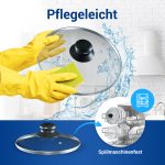 Pfannen Set Glas Deckel 16cm & Topfdeckel 20 cm mit Knopfgriff und Dampfloch