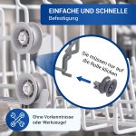 Korbrolle wie Bosch 00611666 00165313 für Oberkorb Geschirrspüler
