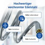 Brauseschlauch 1,25m Edelstahl Flexibel für Duschbrause Duschkopf