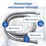 Duschschlauch 150 cm mit Konus x Mutter Brauseschlauch für Duschkopf – Bild 4