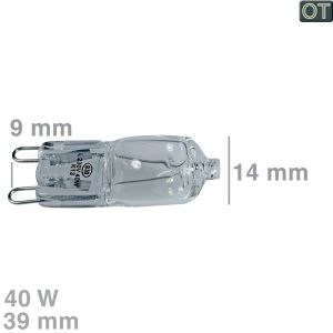 Lampe 40W 230V Electrolux 808564102/8 Schlaufensockel für Backofen