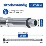 Panzerschlauch 300 cm 3/8 Zoll ÜM x M10 flexibel geflochten – Bild 3