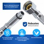 Gummischlauch 2,0m Flexschlauch Panzerschlauch 3/8 Zoll ÜM x M10 geflochten