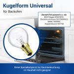 Glühbirne E14 40W 45mmØ 220/230V Kugelform universal für Backofen Herd – Bild 2