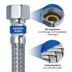 Flexschlauch 3/8 Zoll ÜM x M10 x 250 cm Anschlussschlauch für Wasserhahn