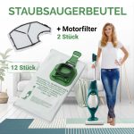 Staubsaugerbeutel Set 12x + 2x Motorfilter für Kobold VK 140 VK 150 Staubsauger