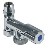 Doppel-Eckventil 3/8" Geräteventil 3/4" Schlauchanschluss Eckfix kurz