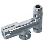 Doppel-Eckventil 3/8" Geräteventil 3/4" Schlauchanschluss Eckfix kurz