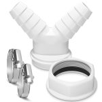 Doppel-Schlauchanschluss 1 1/2" Siphon + 2 Schellen 20-32mmØ für Waschmaschine