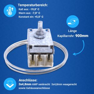 Thermostat Ranco K59-H1300 wie Liebherr 6151086 für Kühlschrank