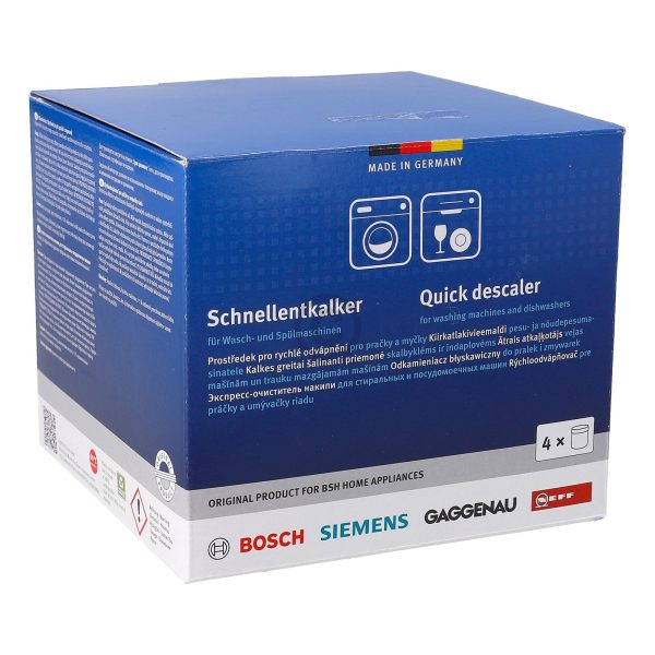 Schnellentkalker Set 4x250g Bosch 00312351 für Waschmaschine Geschirrspüler