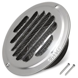 Lüftungsgitter 100erR Rund-Anschlusssystem aus Edelstahl rund für Ablufthaube