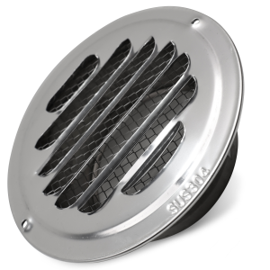 Lüftungsgitter 100erR Rund-Anschlusssystem aus Edelstahl rund für Ablufthaube