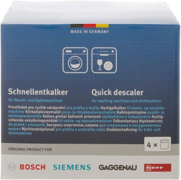 Schnellentkalker Set 4x250g Bosch 00312351 für Waschmaschine Geschirrspüler