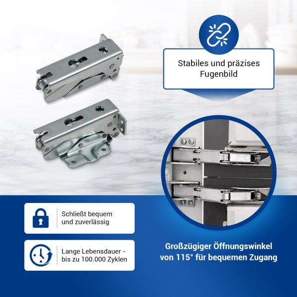 Türscharnier Set 2x AEG 221120204/5+221120104/7 Kühlschrank Gefrierschrank