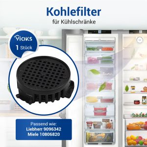 Kohlefilter wie Liebherr 9096342 45mmØ für KühlGefrierKombination