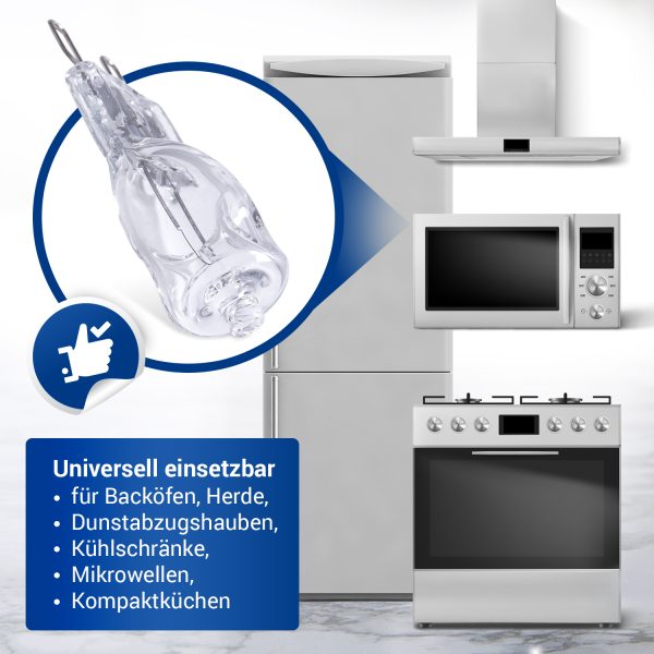 Halogenlampe wie Electrolux 808564102/8 G9 40W für Backofen Herd