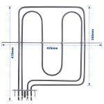 Heizelement Oberhitze wie Amica 8026764 2900W Grill für Backofen Herd – Bild 3