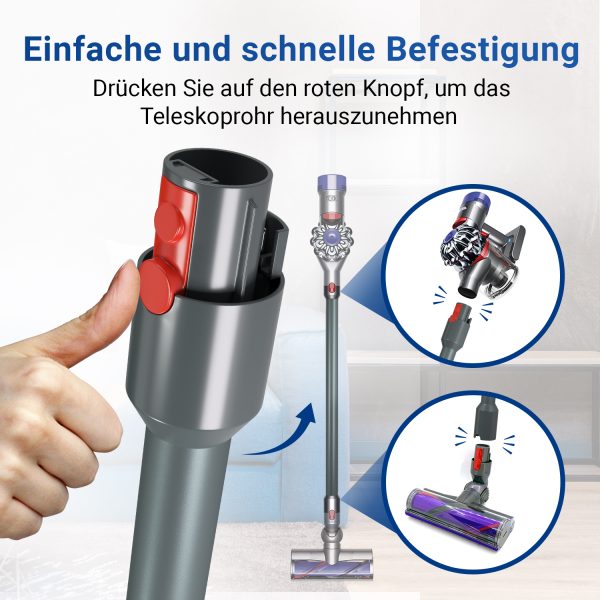 Staubsaugerrohr wie Dyson 967477-02 Teleskopstange für Staubsauger