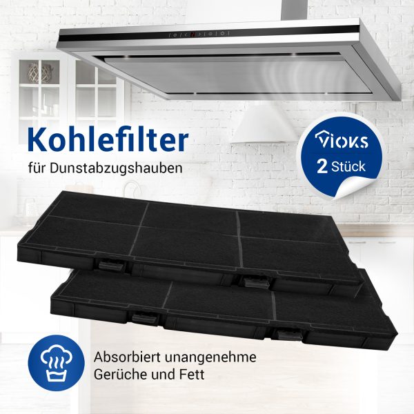 Kohlefilter SET 2x wie Bosch 11025806 DSZ4561 462x198mm für Dunstabzugshaube