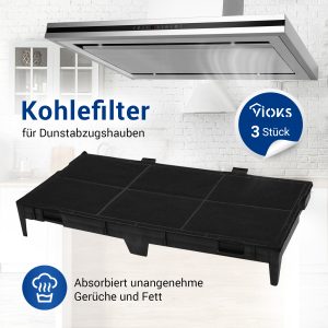 Kohlefilter SET 3x wie Bosch 11025806 DSZ4561 462x198mm für Dunstabzugshaube