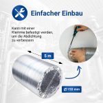 Abluftschlauch 150erR 5m aus Alu für Luftführungssystem in Dunstabzugshaube – Bild 4